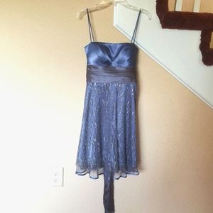 Short Blue Formal Dress w/ Matching Shrug